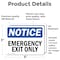 Signmission Exit Sign, Vinyl Decal, 5 in W, 3.5 in H, Emergency Exit Only OS-2PACK-NS-D-35-L-11825 - alternate 4